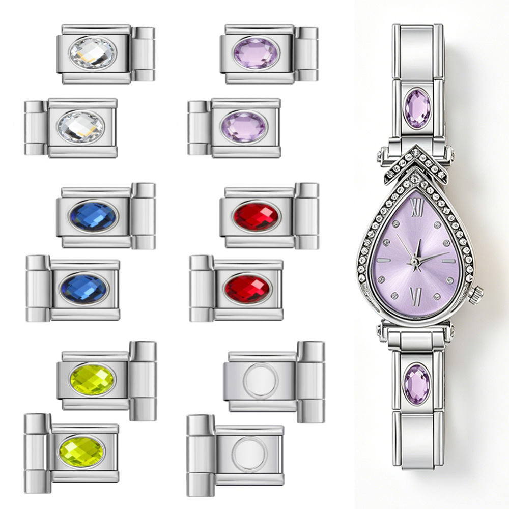 Jewelry Making Watches - URING DIY Colorful Oval Zirconia Watch