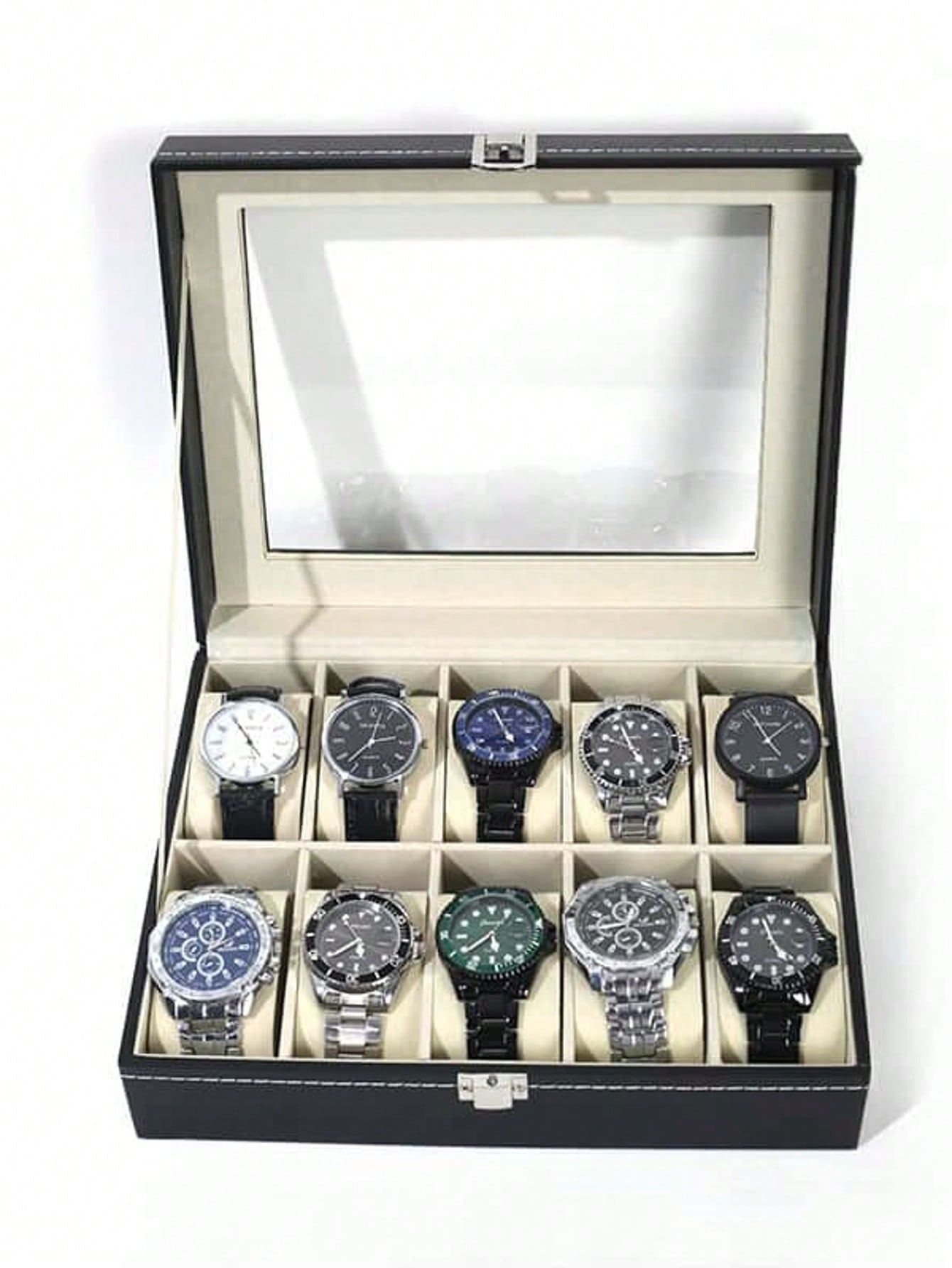 Jewelry And Watches - Leather Watch Box with Lock, Large