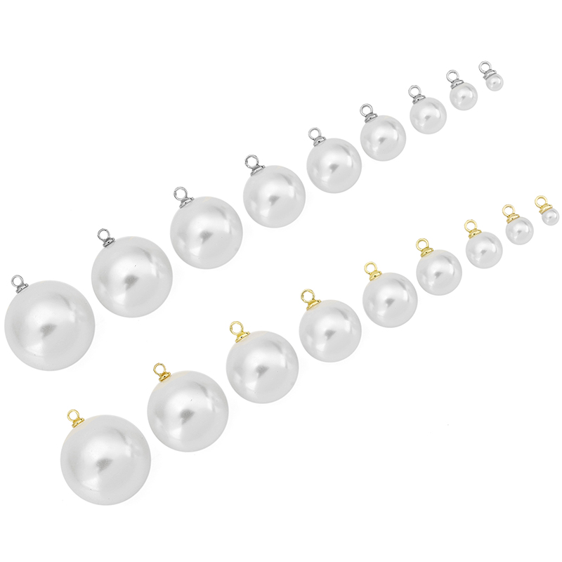 Pearl Necklace - 20pcs Imitation Pearl Beads Earring Charms
