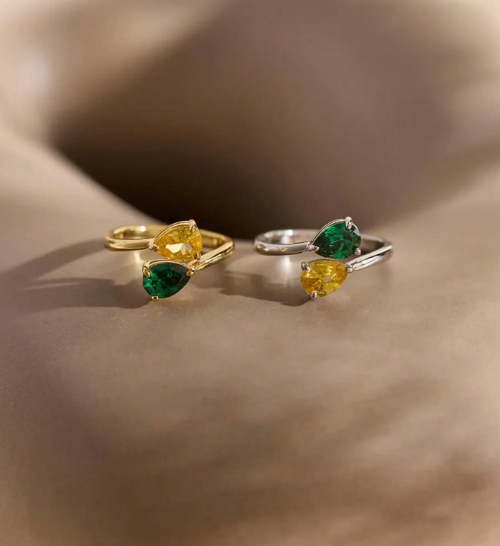 Lateefah customized staggered  - Birthstone Ring Set recension och pris