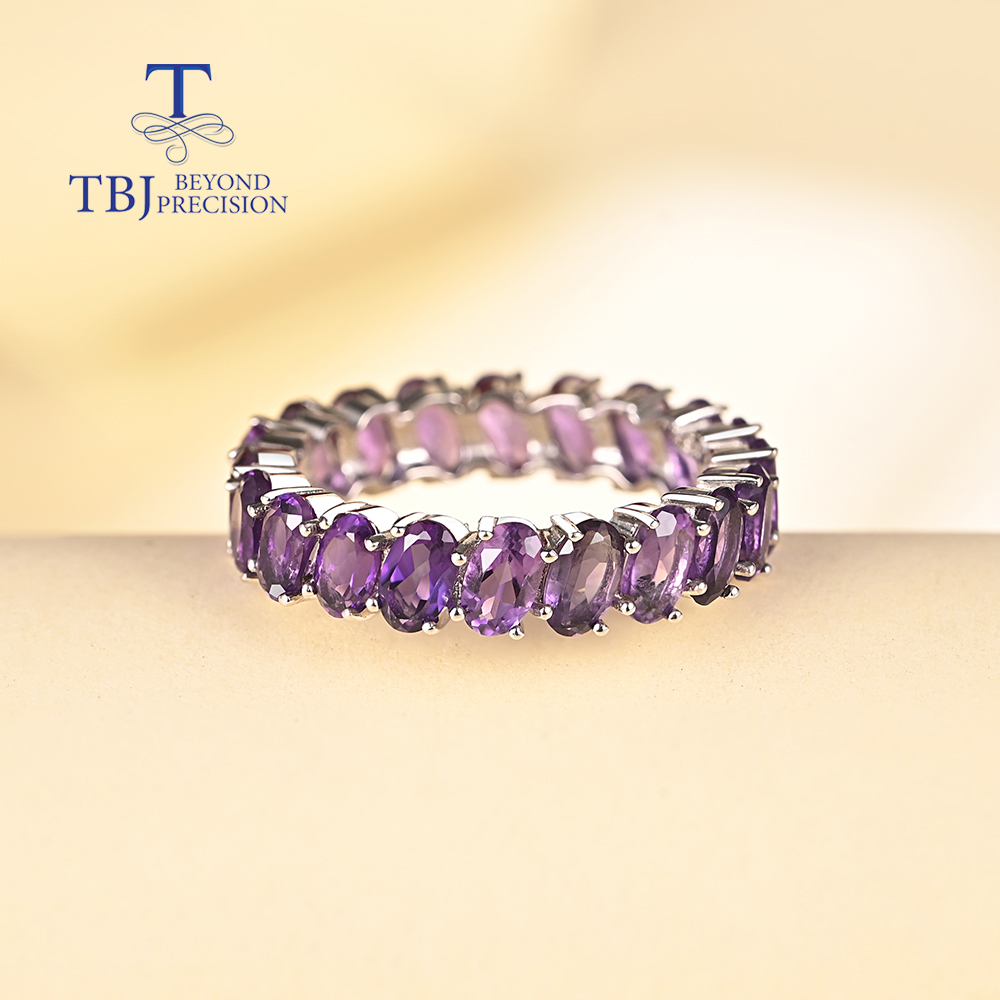 Natural amethyst gemstone Simp - Birthstone Ring Set recension och pris