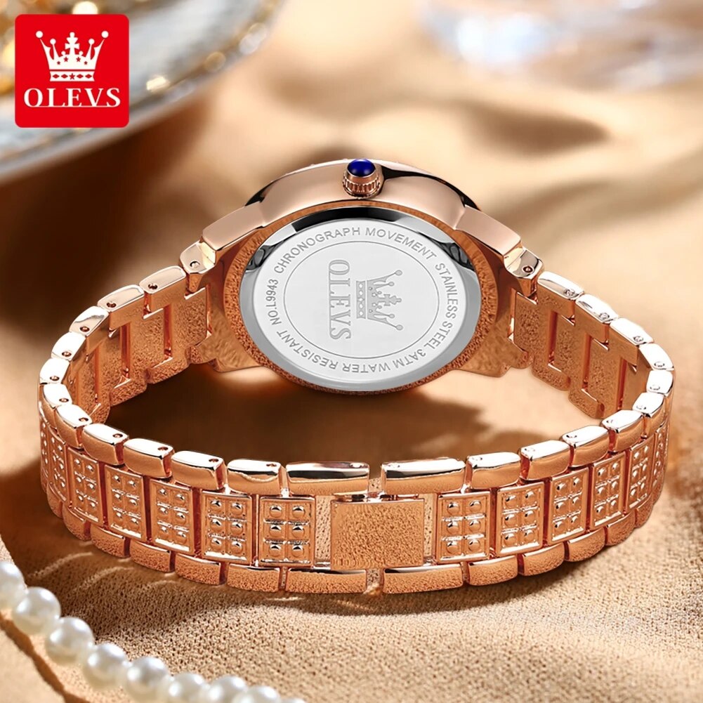 OLEVS 9943 Luxury All Diamond  - Jewelry Watches Gold recension och pris