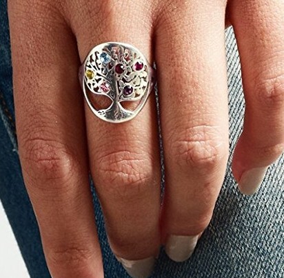 Amxiu Personalized Tree Ring w - Birthstone Ring Set recension och pris