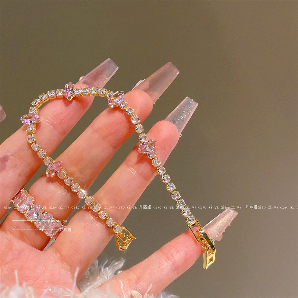 Pink Full Diamand Zircon Brace - Best Jewelry Watches For Women recension och pris