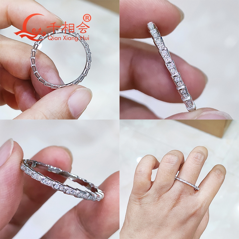 Snake shape  2mm width Sterlin - Moissanite Ring recension och pris