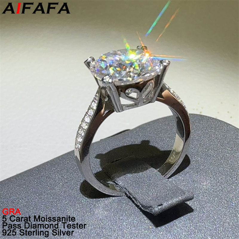 New 5 Carat D Color VVS1 Moiss - Moissanite Ring recension och pris