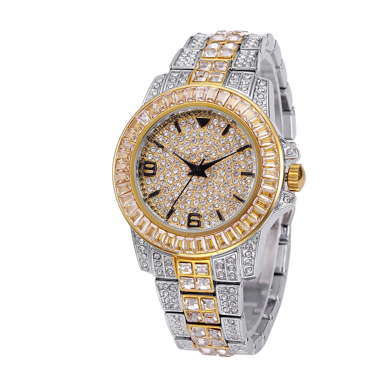Luxury Full Stone Quartz Watch - Jewelry Watches Gold recension och pris
