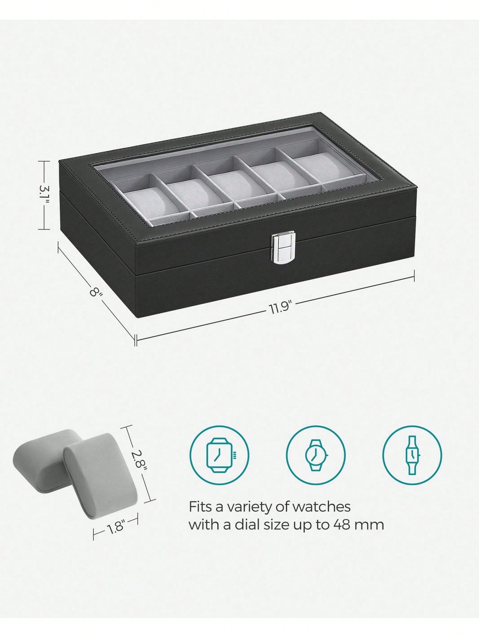 12-Slot Lockable Watch Box wit - Jewelry And Watches recension och pris