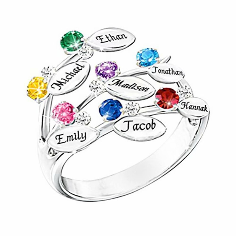 Amxiu Custom 100% 925 Sterling - Birthstone Ring Set recension och pris