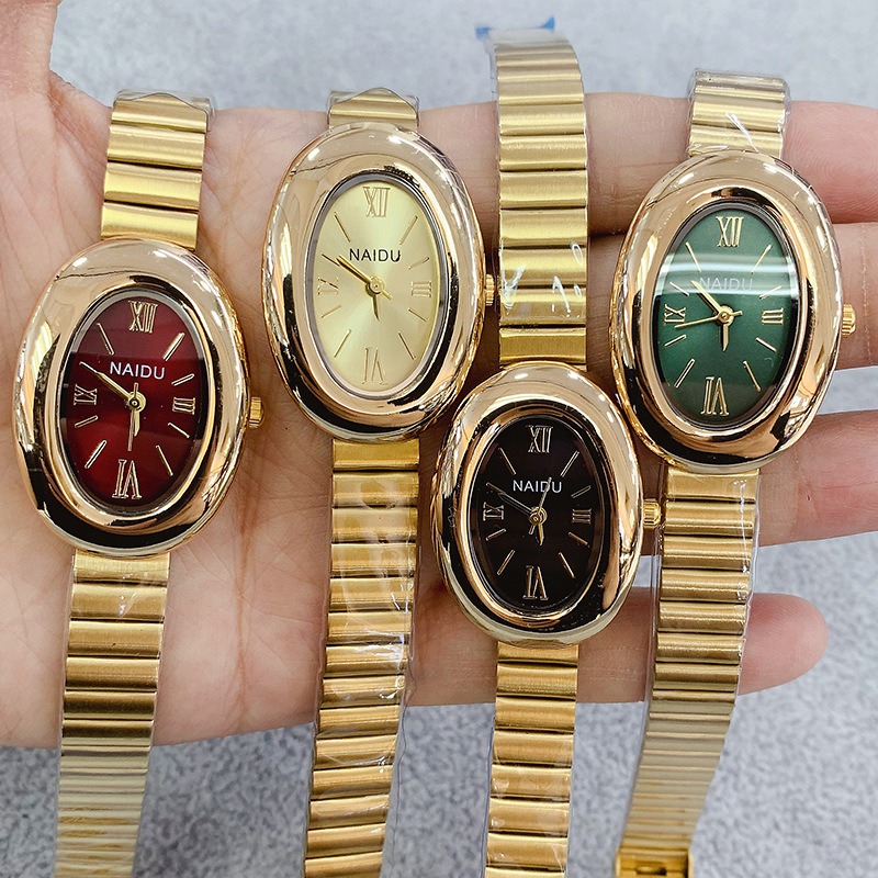 Luxury Brand Gold Oval Women Q - Jewelry Watches Gold recension och pris