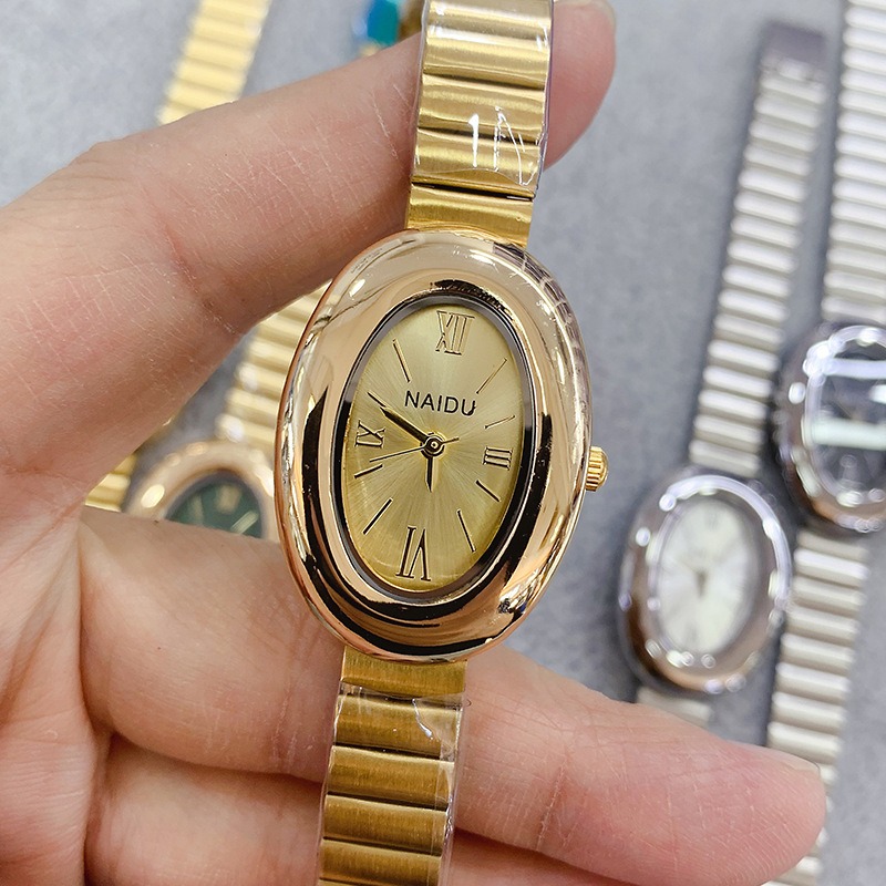 Luxury Brand Gold Oval Women Q - Jewelry Watches Gold recension och pris