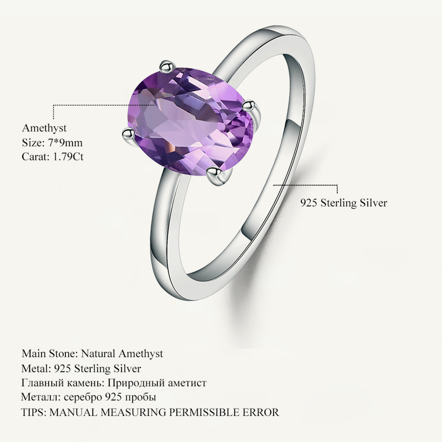 Gem's Ballet 2.79Ct Natural Am - Birthstone Ring Set recension och pris
