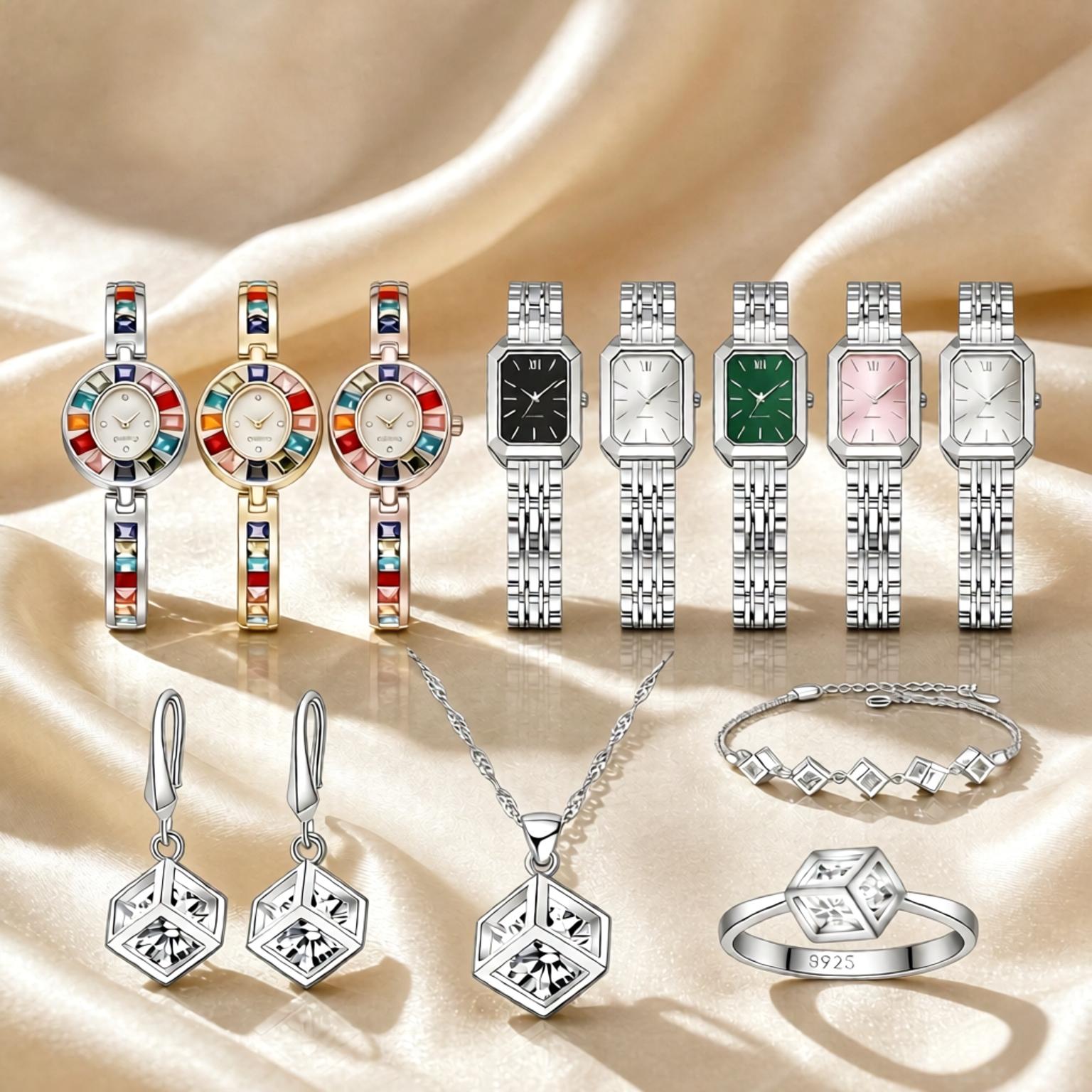 Luxury 925 Sterling Silver Geo - Best Jewelry Watches For Women recension och pris