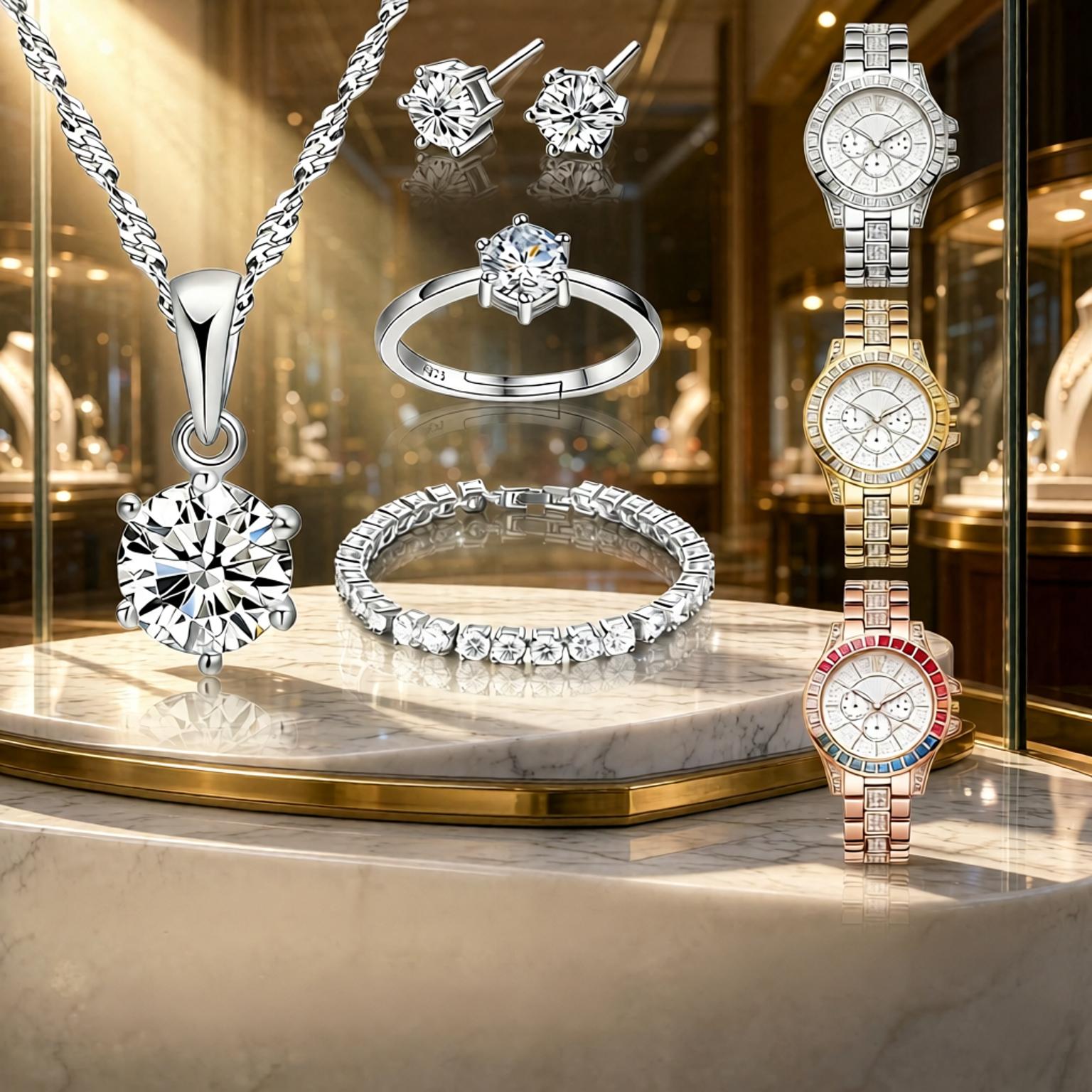 Luxury 925 Sterling Silver Geo - Best Jewelry Watches For Women recension och pris