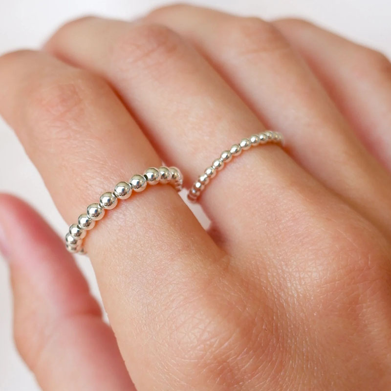 Crystal Ring Stackable  Bead   - Birthstone Ring Set recension och pris