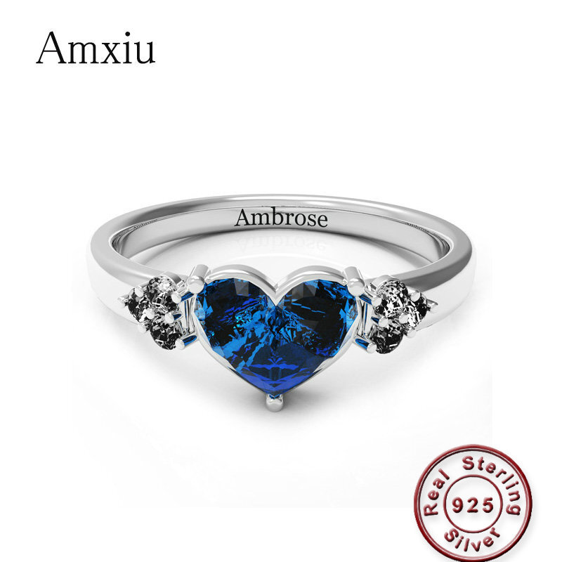 Amxiu Custom 925 Sterling Silv - Birthstone Ring Set recension och pris