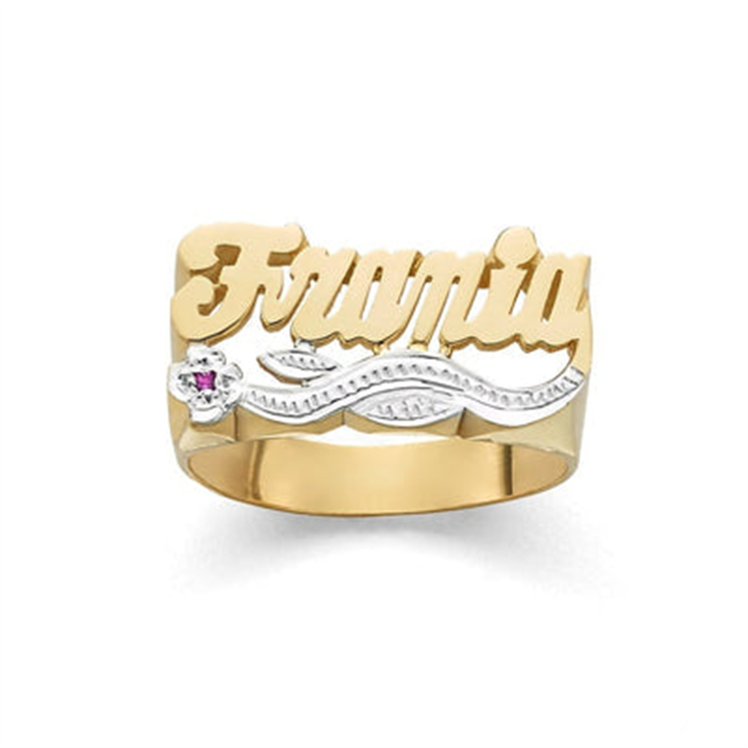 Custom 3D Double Color Name Ri - Birthstone Ring Set recension och pris