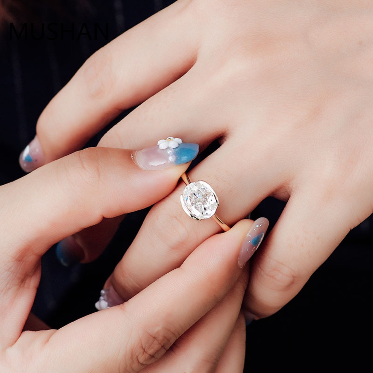 MUSHAN Luxury Custom Designer  - Moissanite Ring recension och pris