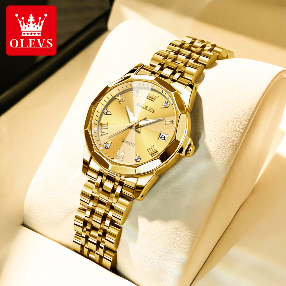 OLEVS Fashion Golden Watch for - Jewelry Watches Gold recension och pris