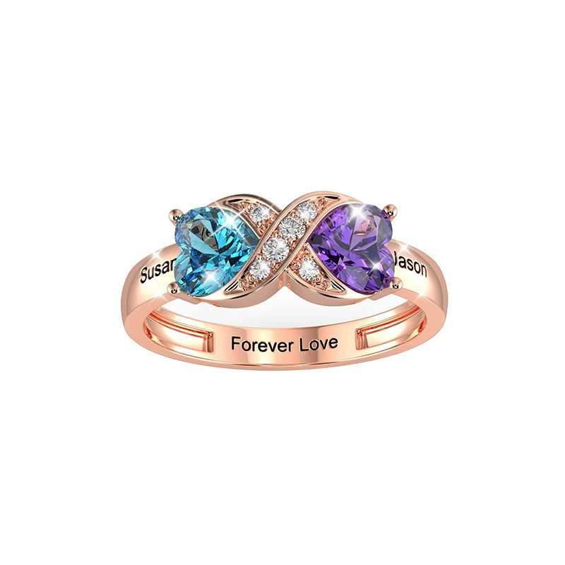 Personalized Birthstone Names  - Birthstone Ring Set recension och pris