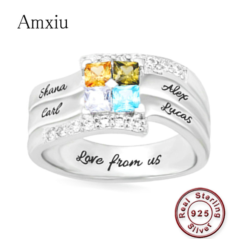 Amxiu Customize Four Family Na - Birthstone Ring Set recension och pris