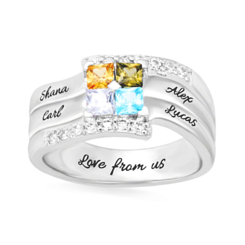 Amxiu Customize Four Family Na - Birthstone Ring Set recension och pris