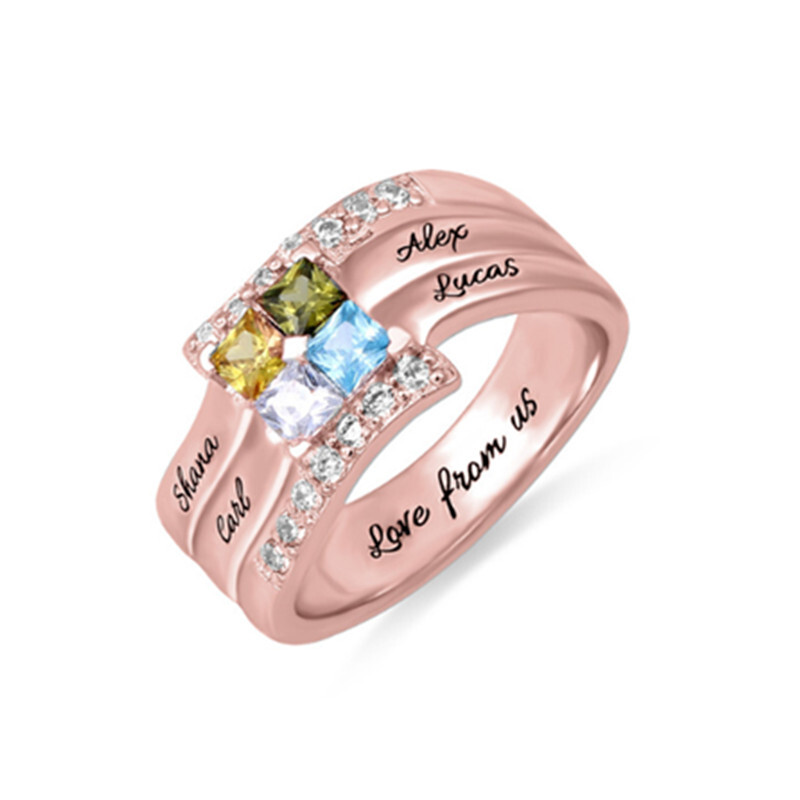 Amxiu Customize Four Family Na - Birthstone Ring Set recension och pris