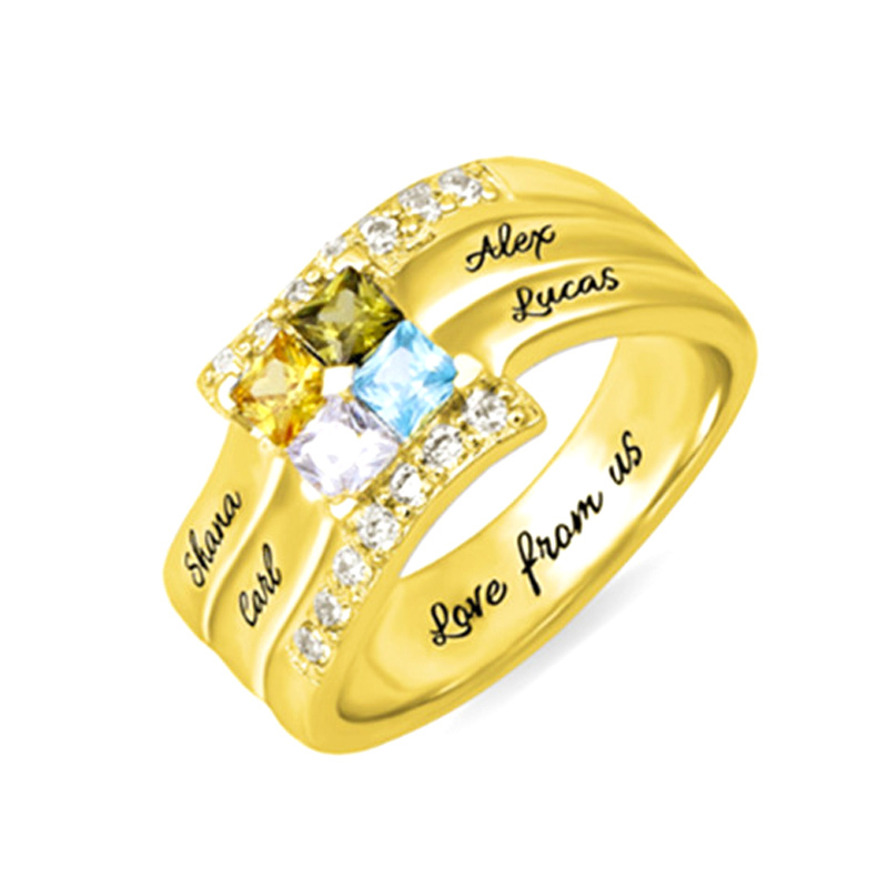 Amxiu Customize Four Family Na - Birthstone Ring Set recension och pris