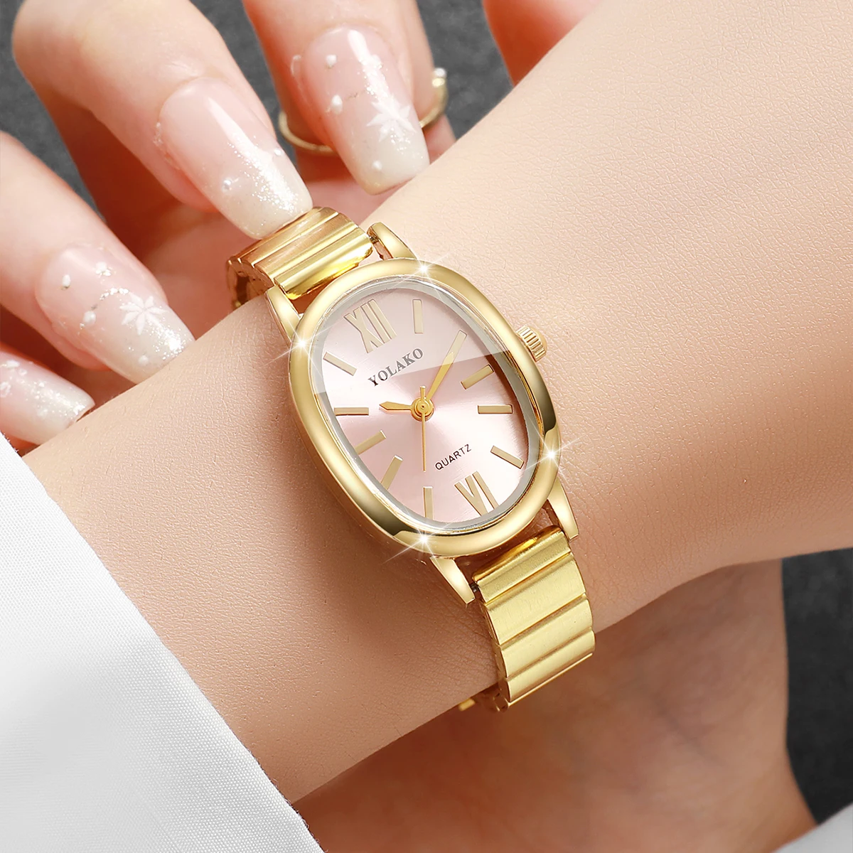 Elegant Pink Dial Women Watch  - Jewelry Watches Gold recension och pris