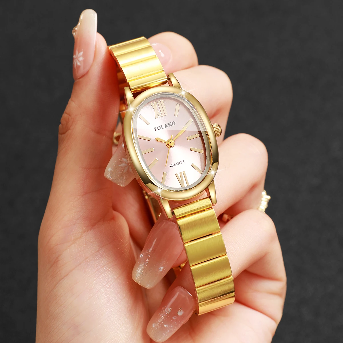 Elegant Pink Dial Women Watch  - Jewelry Watches Gold recension och pris