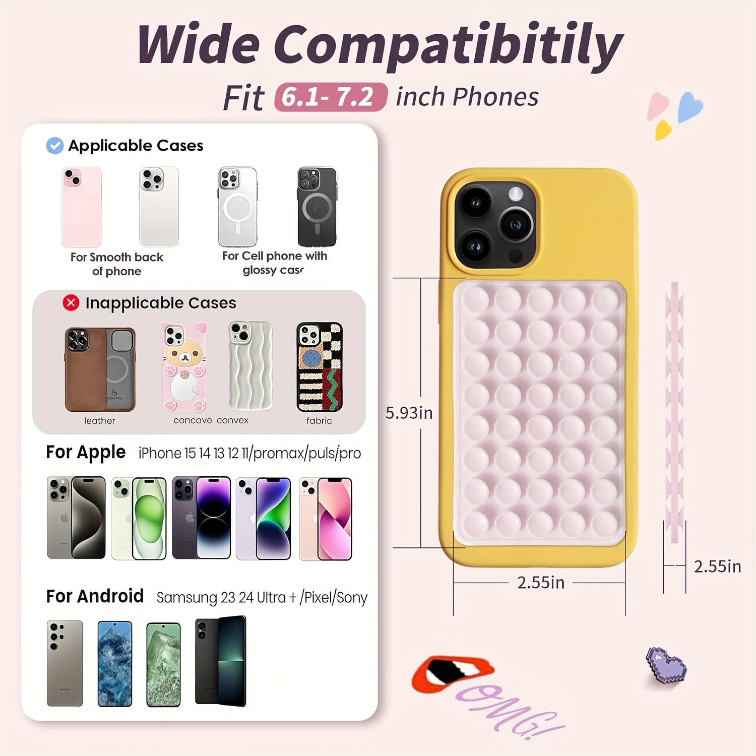 2pcs Double-Sided Silicone Suc - Watches & Jewelry Tsukiu recension och pris