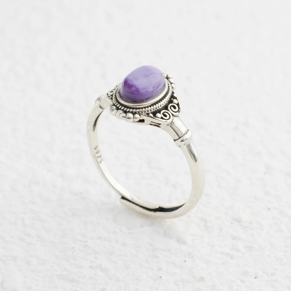 Solid 925 Silver Ring Adjustab - Birthstone Ring Set recension och pris