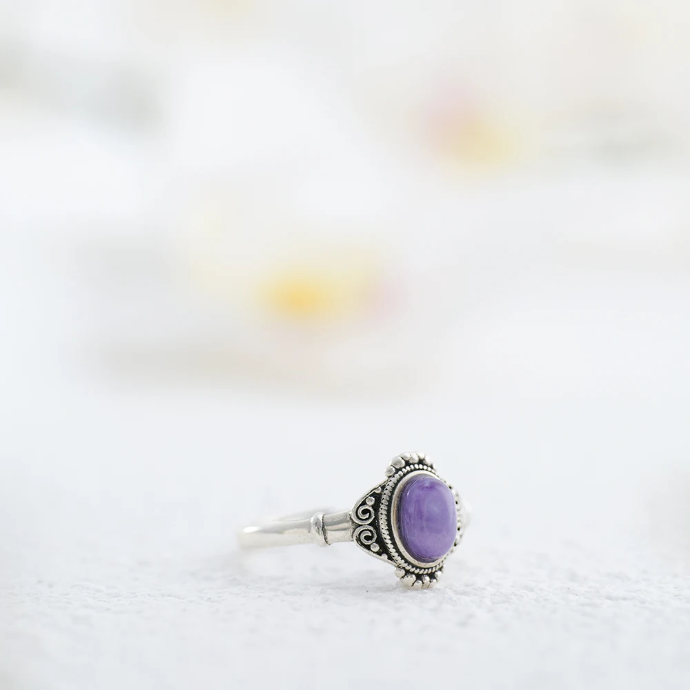 Solid 925 Silver Ring Adjustab - Birthstone Ring Set recension och pris