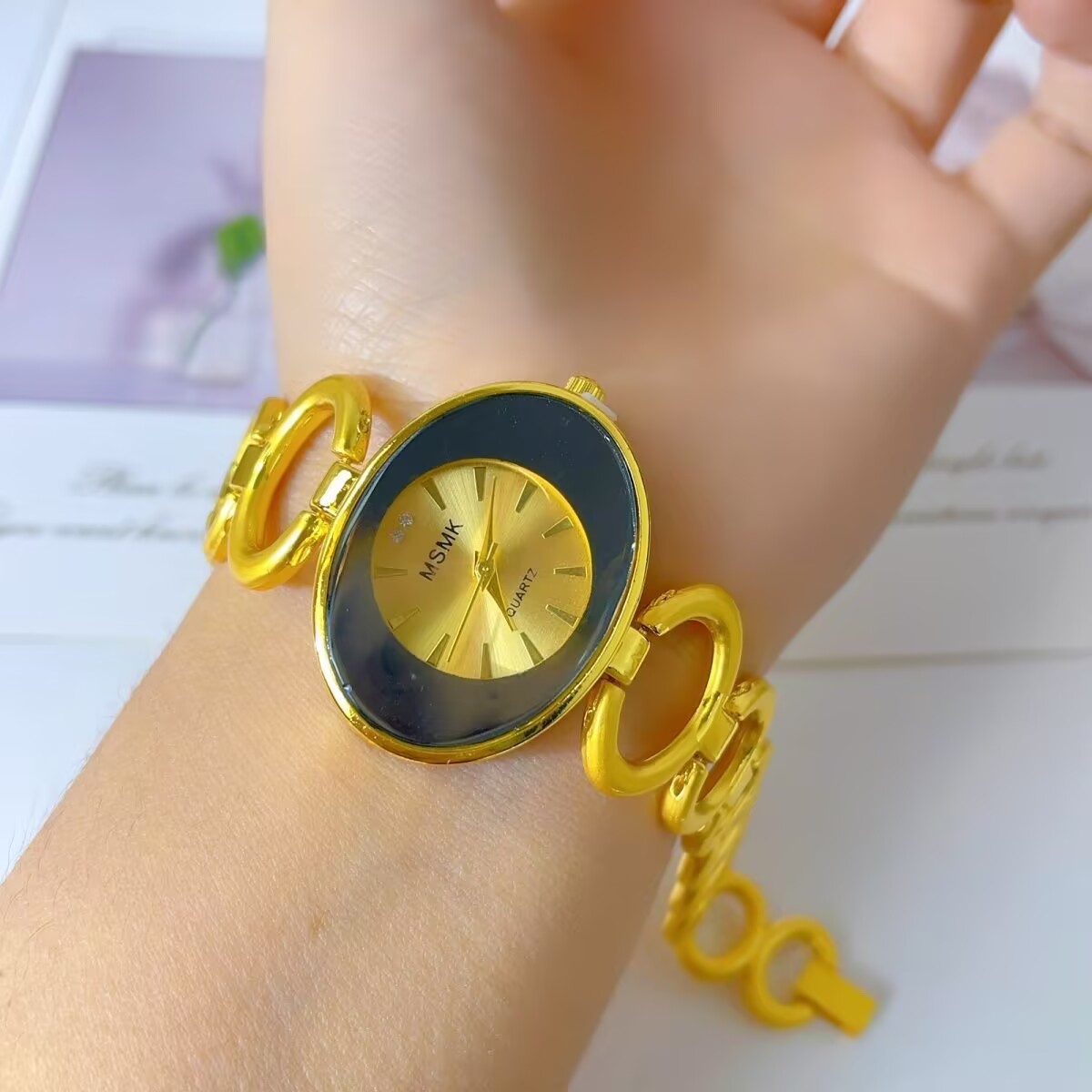 New American 24K Gold Plated W - Jewelry Watches Gold recension och pris